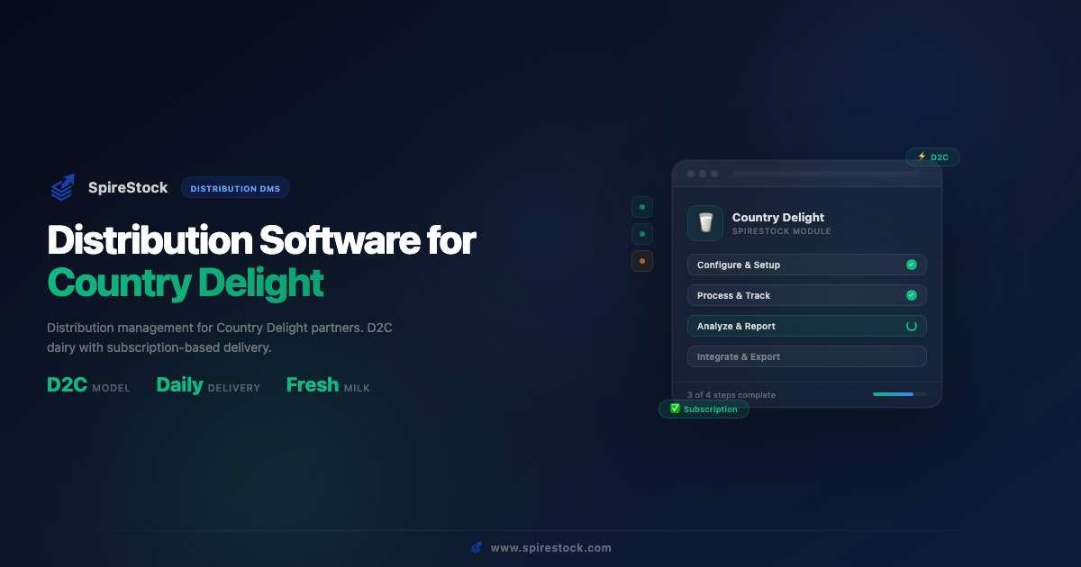 Distribution Software for Country Delight Partners | SpireStock